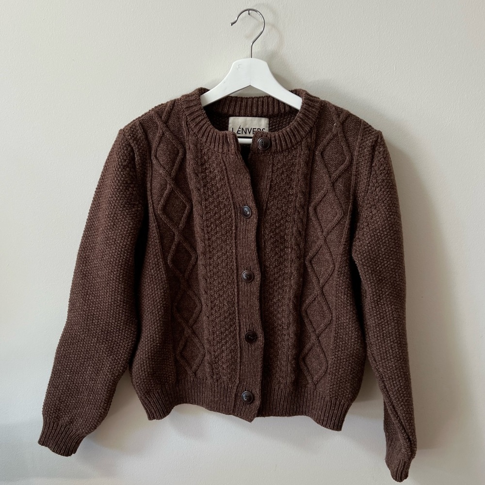 L’Envers - wool cable cardigan